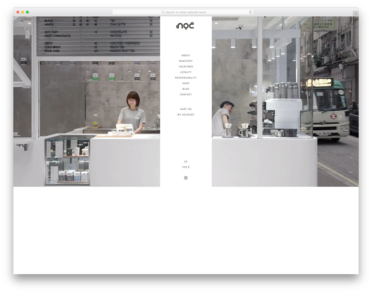 Pas de site Web de café