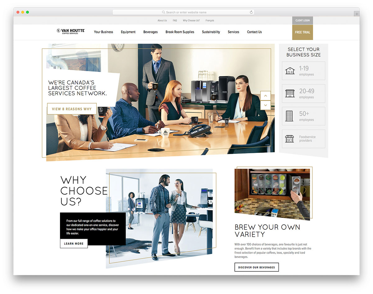 Site Internet de VH Coffee Services