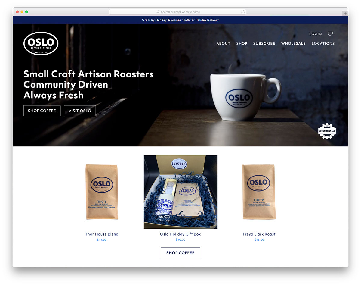 Site Internet du café d'Oslo