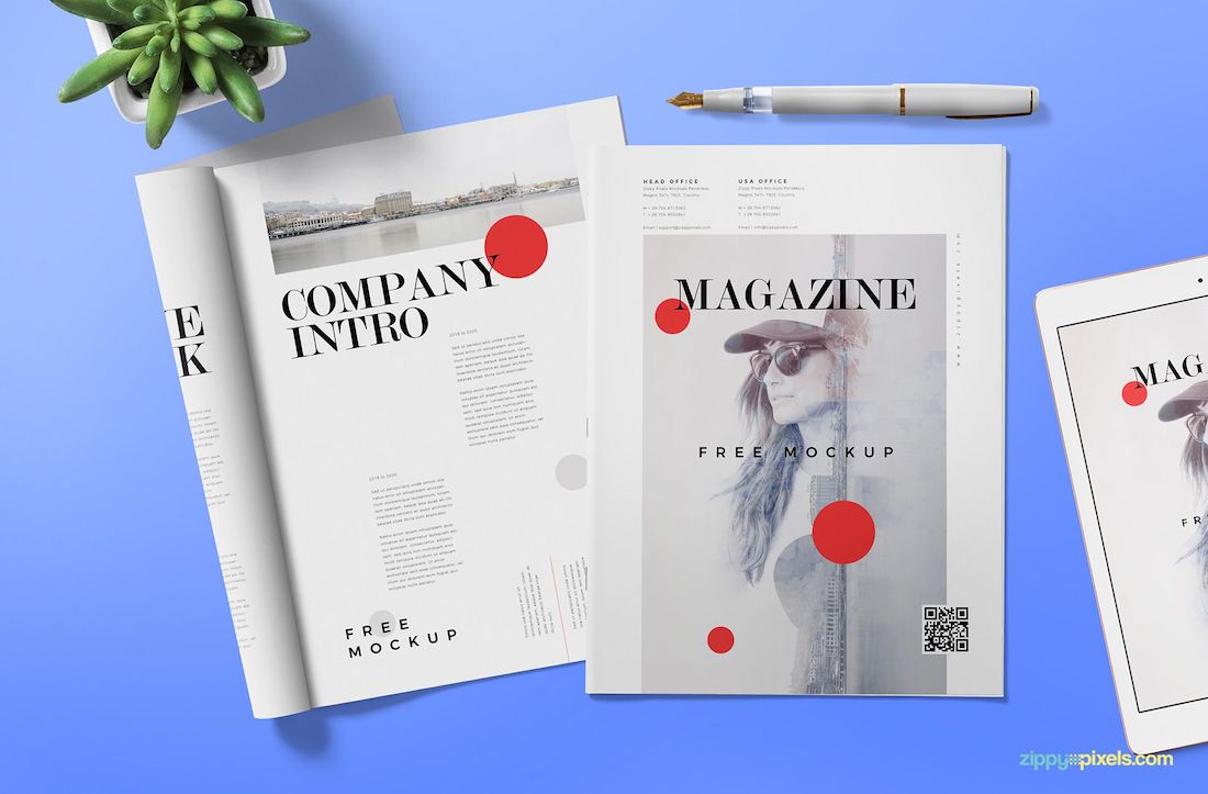 雑誌広告のモックアップ