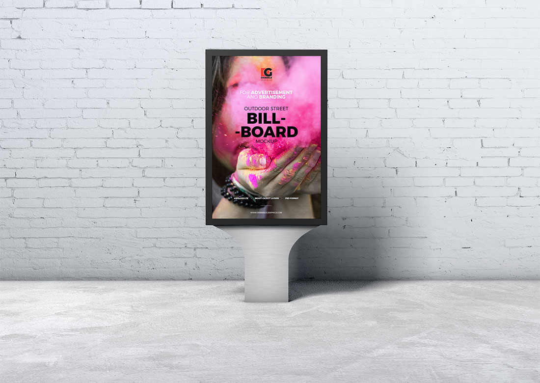 Mockup PSD ป้ายโฆษณากลางแจ้งฟรี