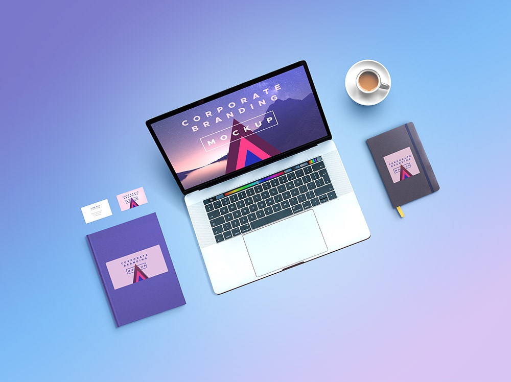 maquette de marque macbook d'entreprise
