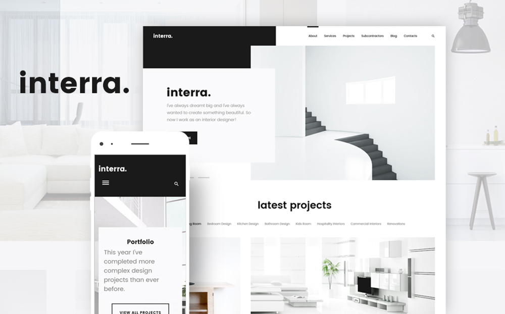 Interra - le meilleur thème WordPress de design d'intérieur