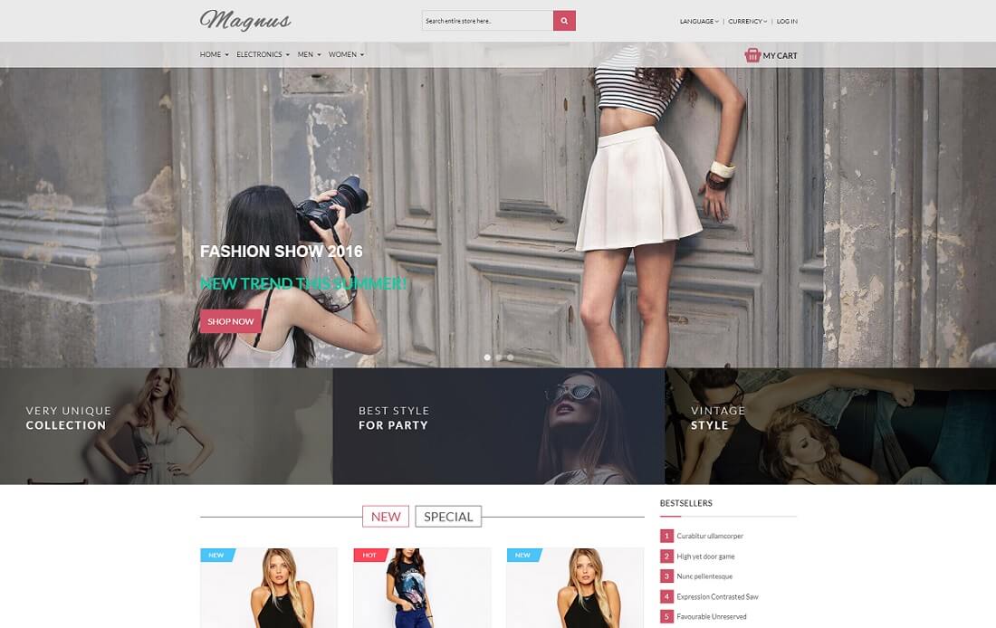 Magnus Oscommerce-Vorlage