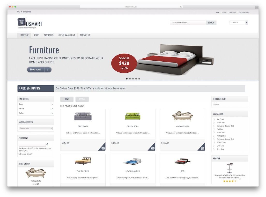 osmart oscommerce-Vorlage