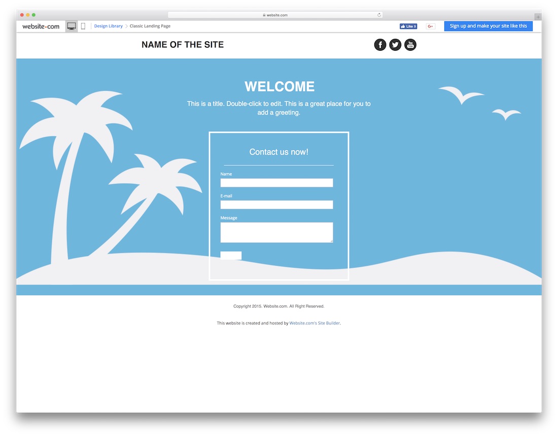 modelo clássico de site em branco para página de destino