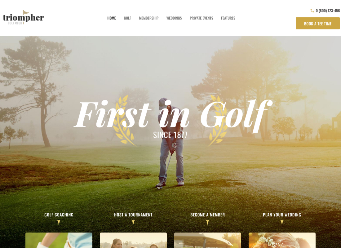 Triomphe | Thème WordPress pour club de golf