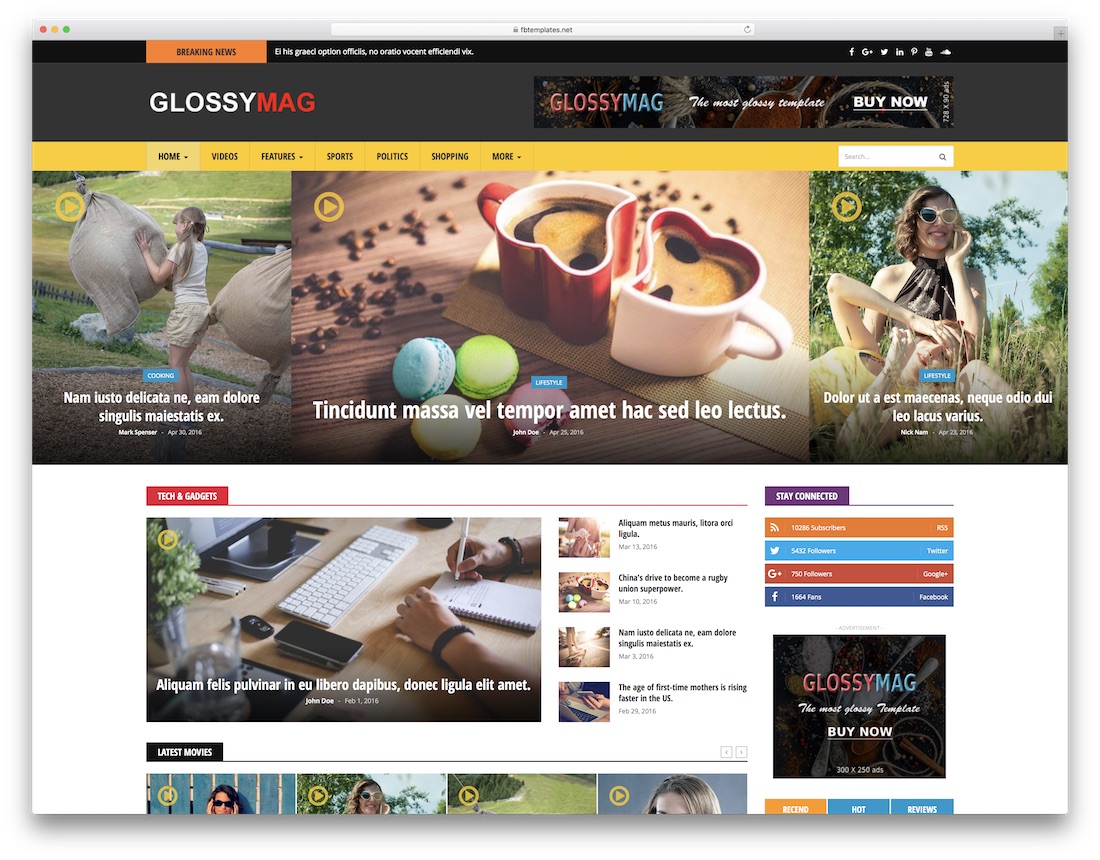 parlak mag video web sitesi şablonu