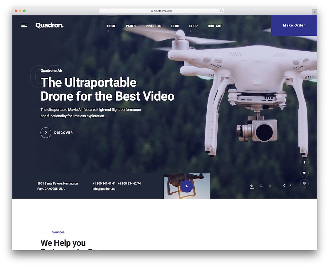 quadron video web sitesi şablonu