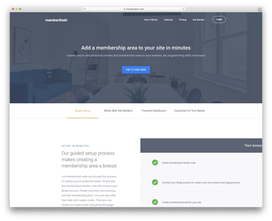 créateur de site Web d'adhésion memberdash