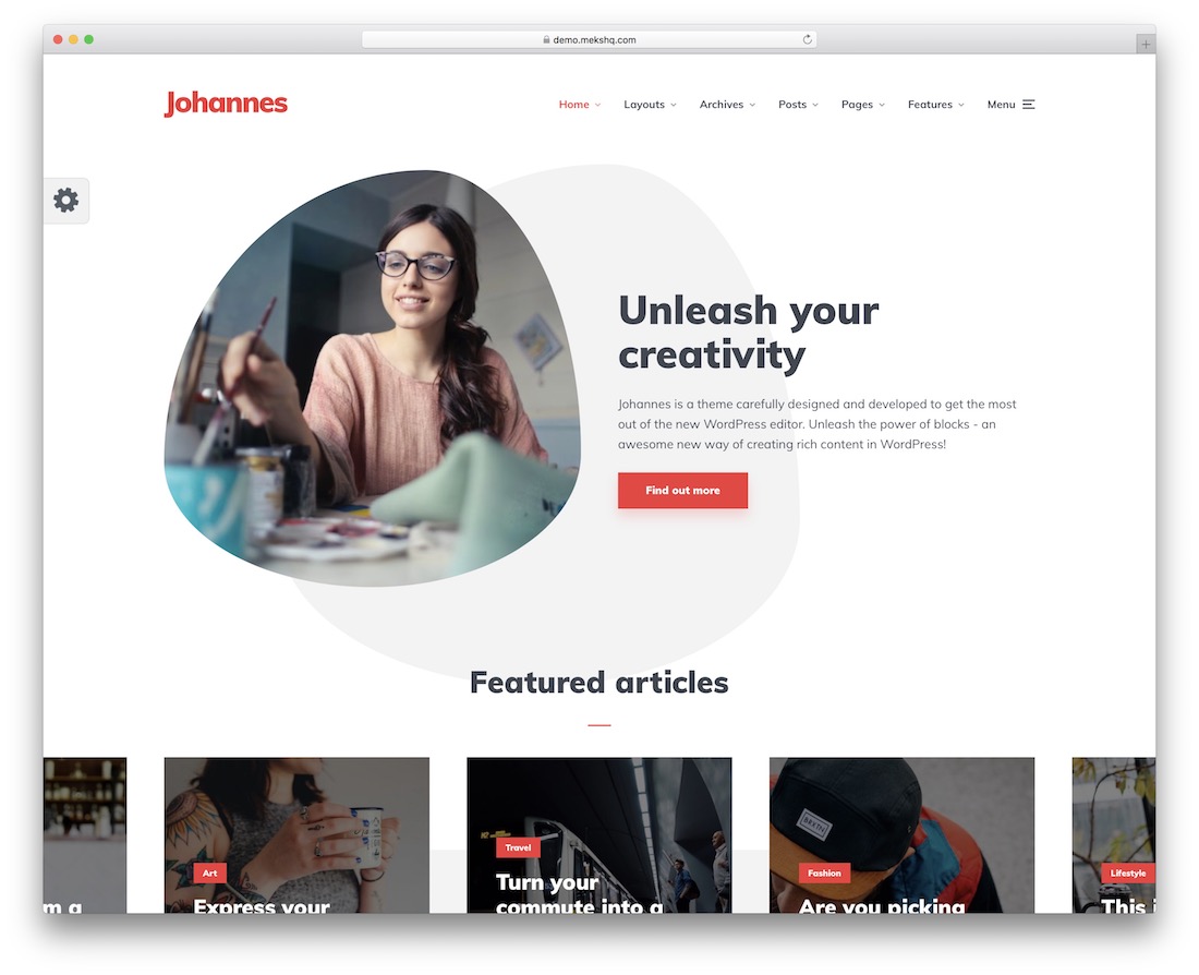 modèle de site Web d'écrivain johannes