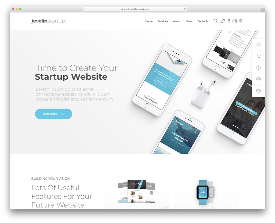 Jevelin esports Website-Vorlagendesign