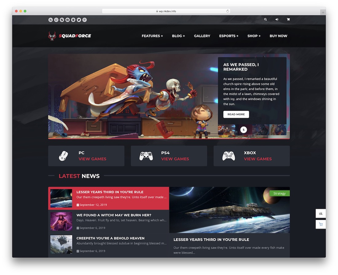Squadforce eSports-Website-Vorlage