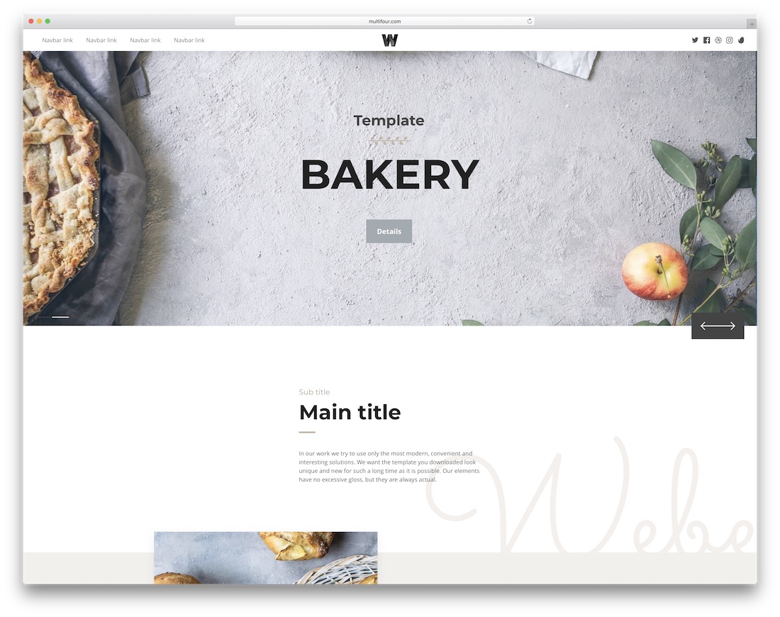 weber etkileşimli web sitesi şablonu