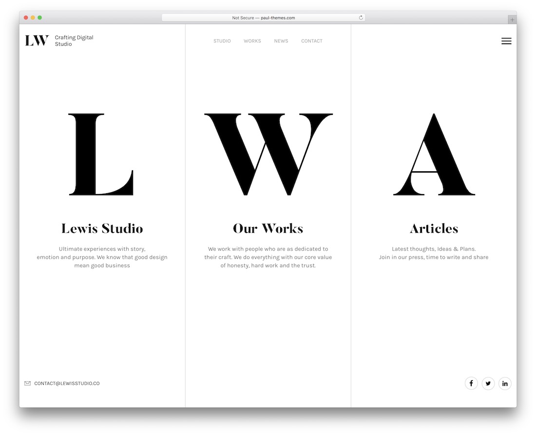 lewis interaktif web sitesi şablonu