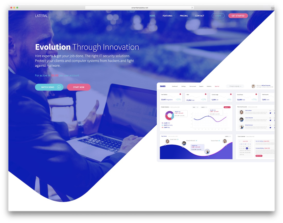 yan etkileşimli web sitesi şablonu