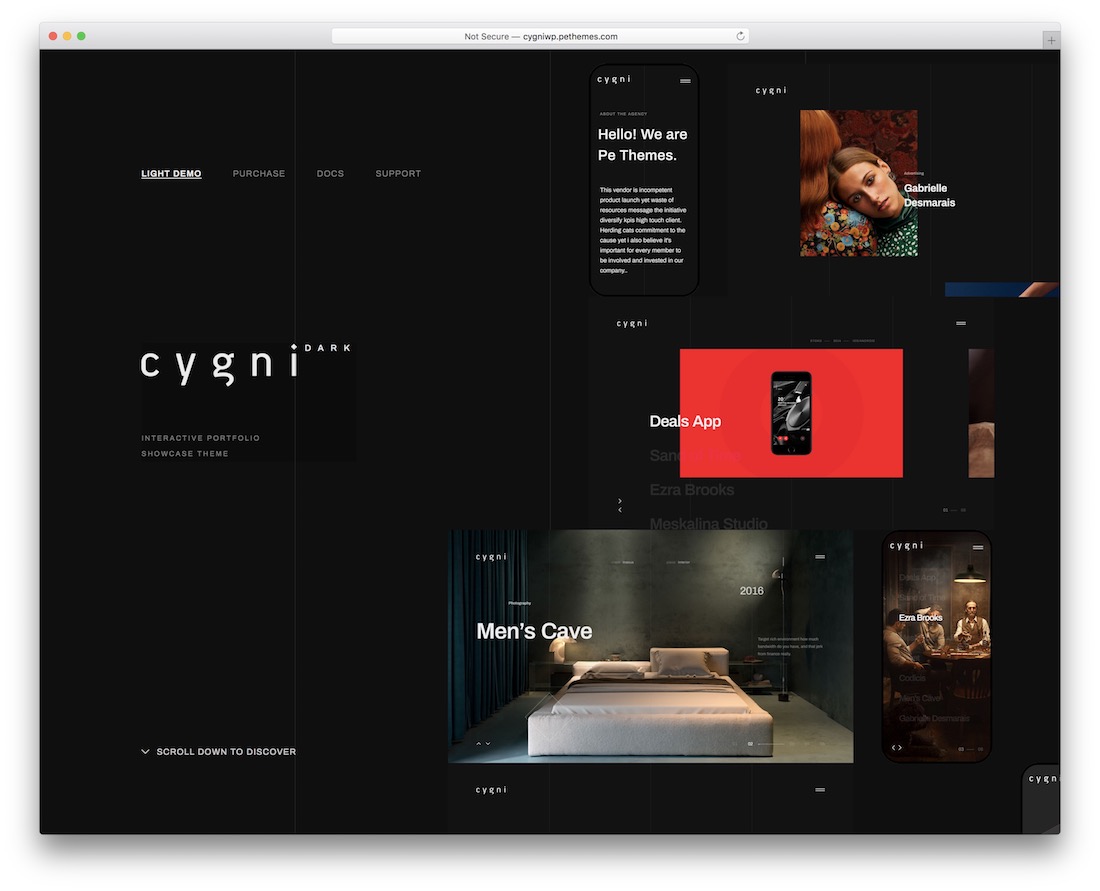 cygni interaktif wordpress teması.