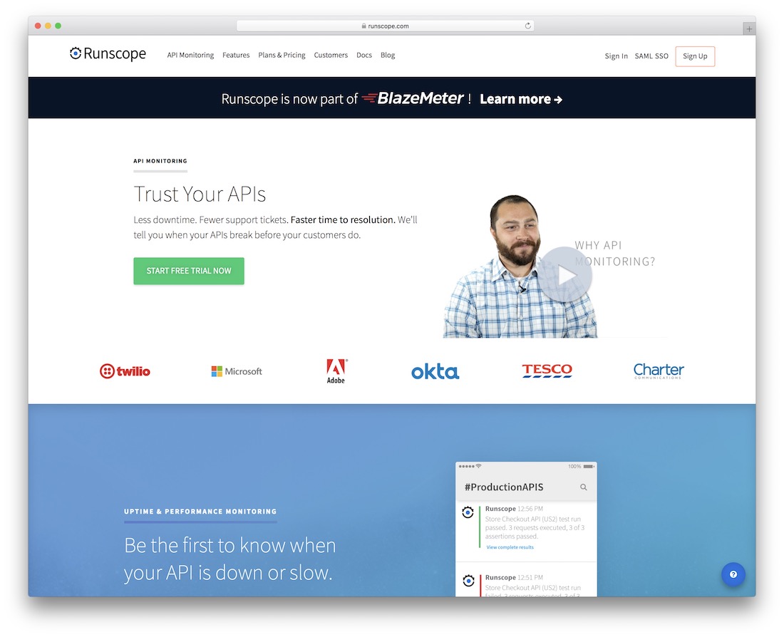 мониторинг runcope api
