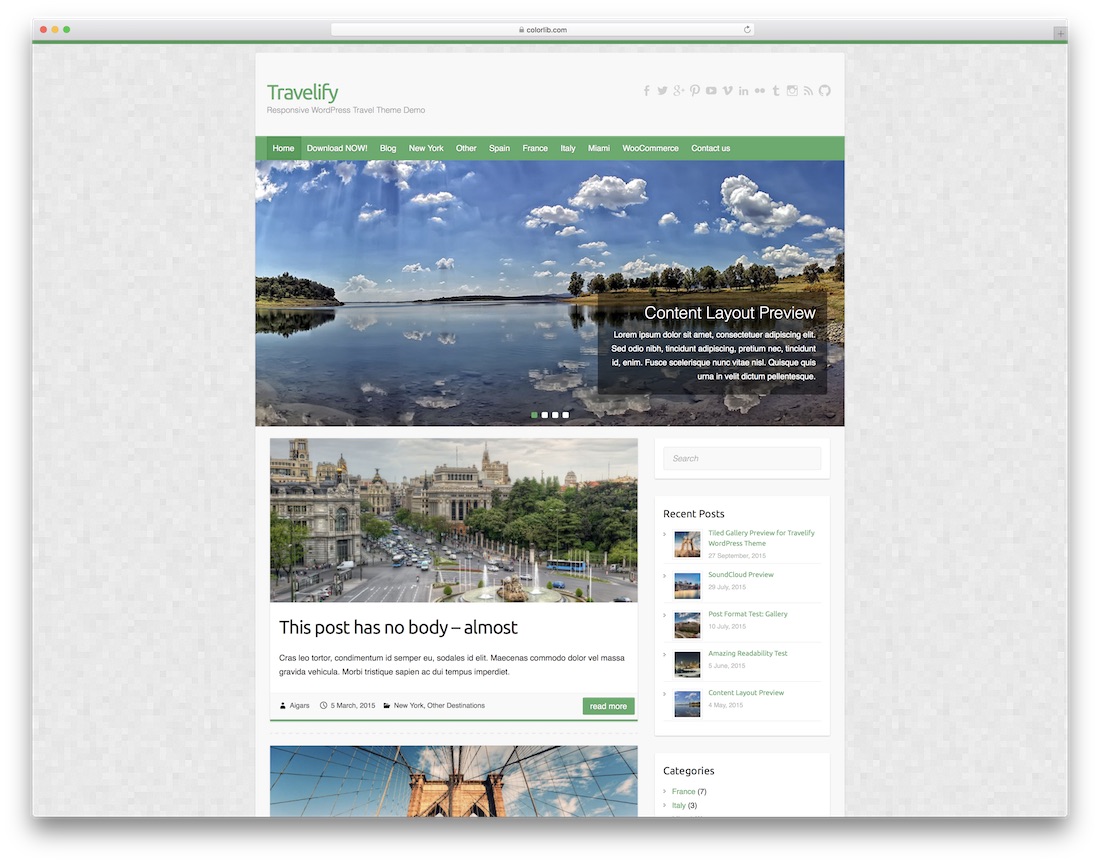 modèle de site Web travelify