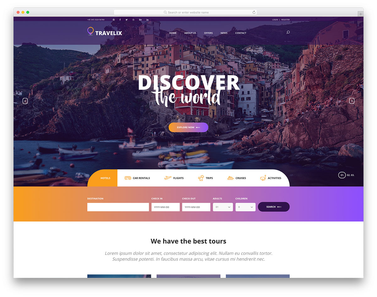Modèle gratuit Travelix