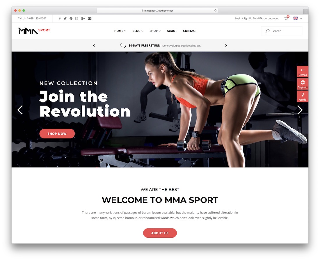 Vorlage für die Website von mmasport