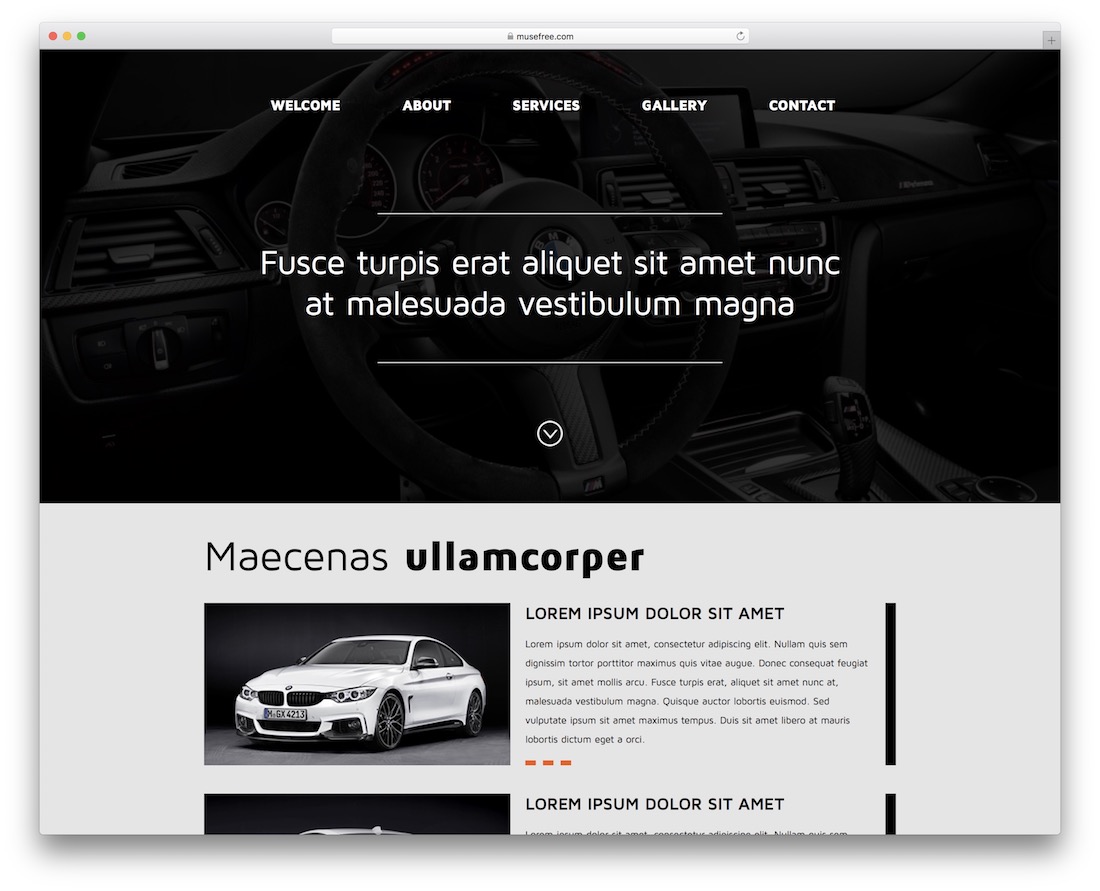 modèle de muse adobe sans voiture