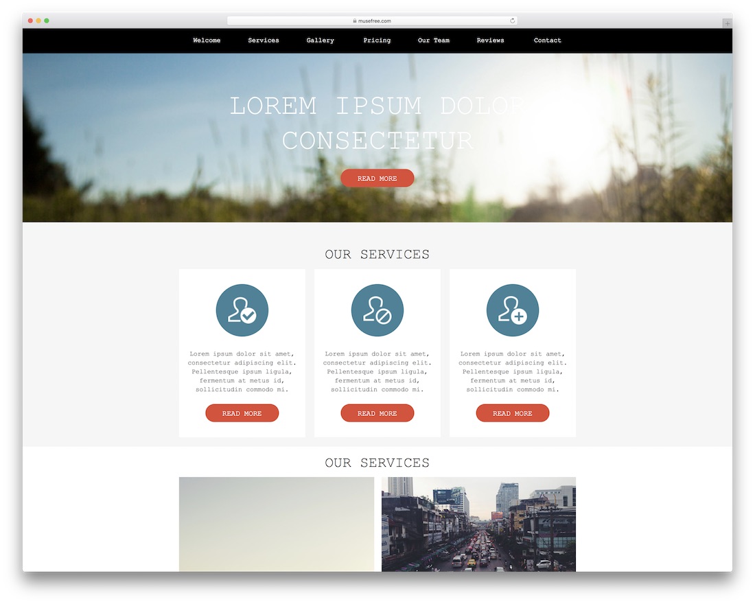 modèle de muse adobe gratuit muse web