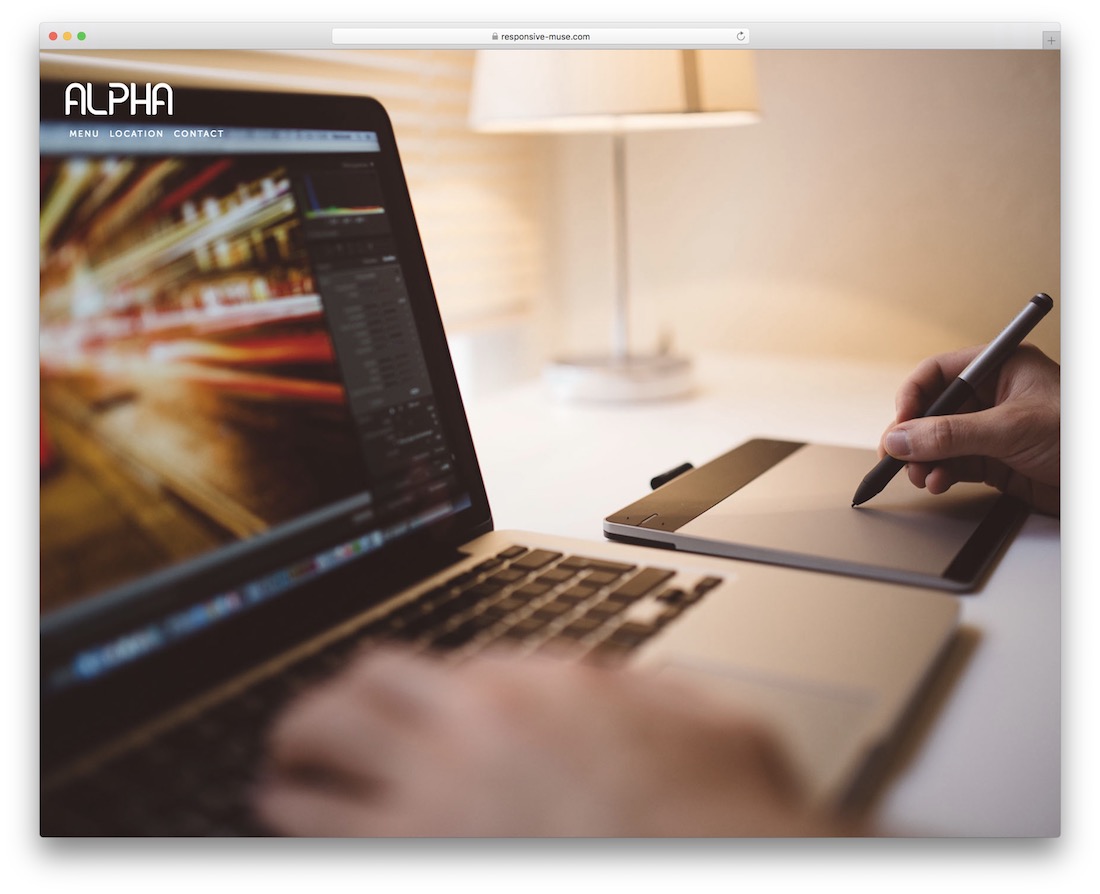 modèle de muse adobe gratuit alpha