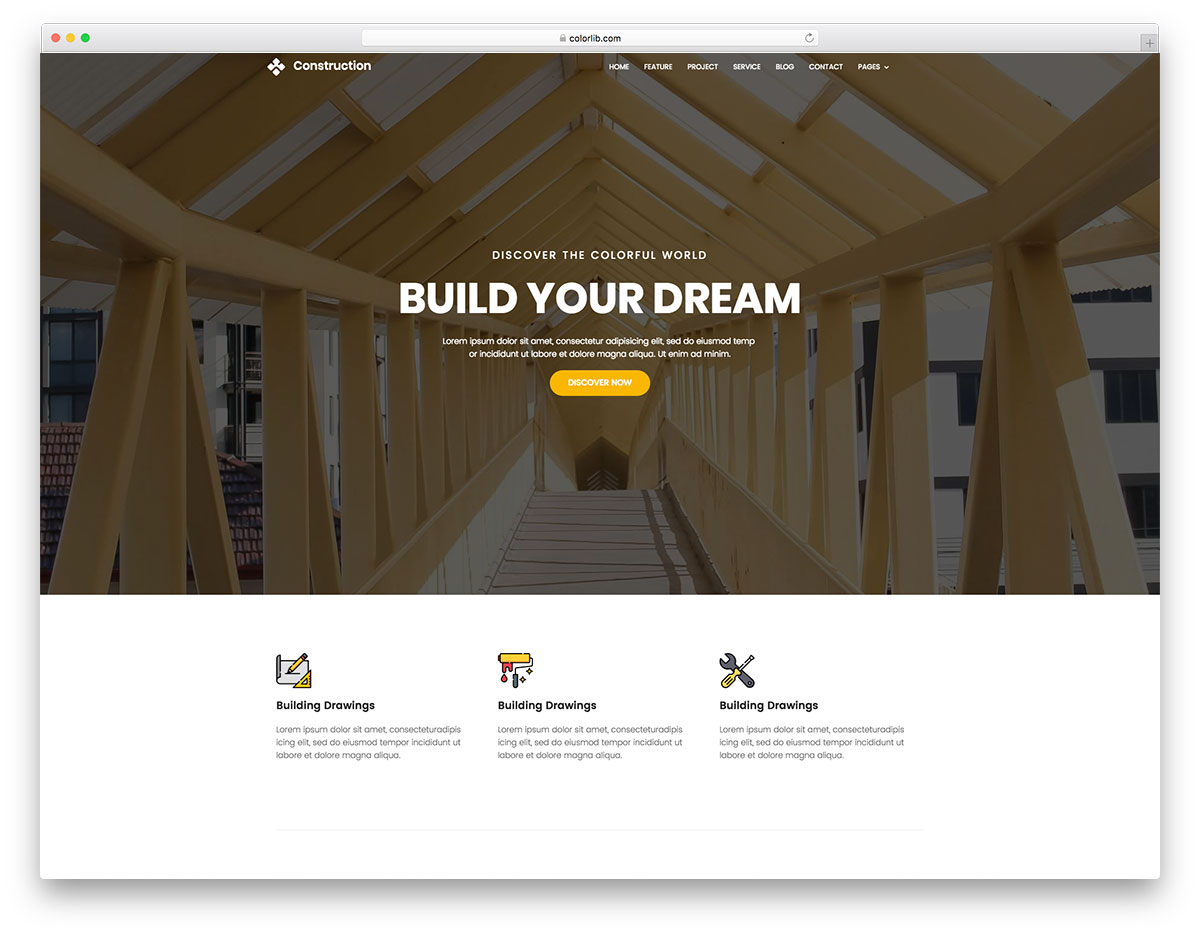 Modèle de site Web gratuit pour la construction