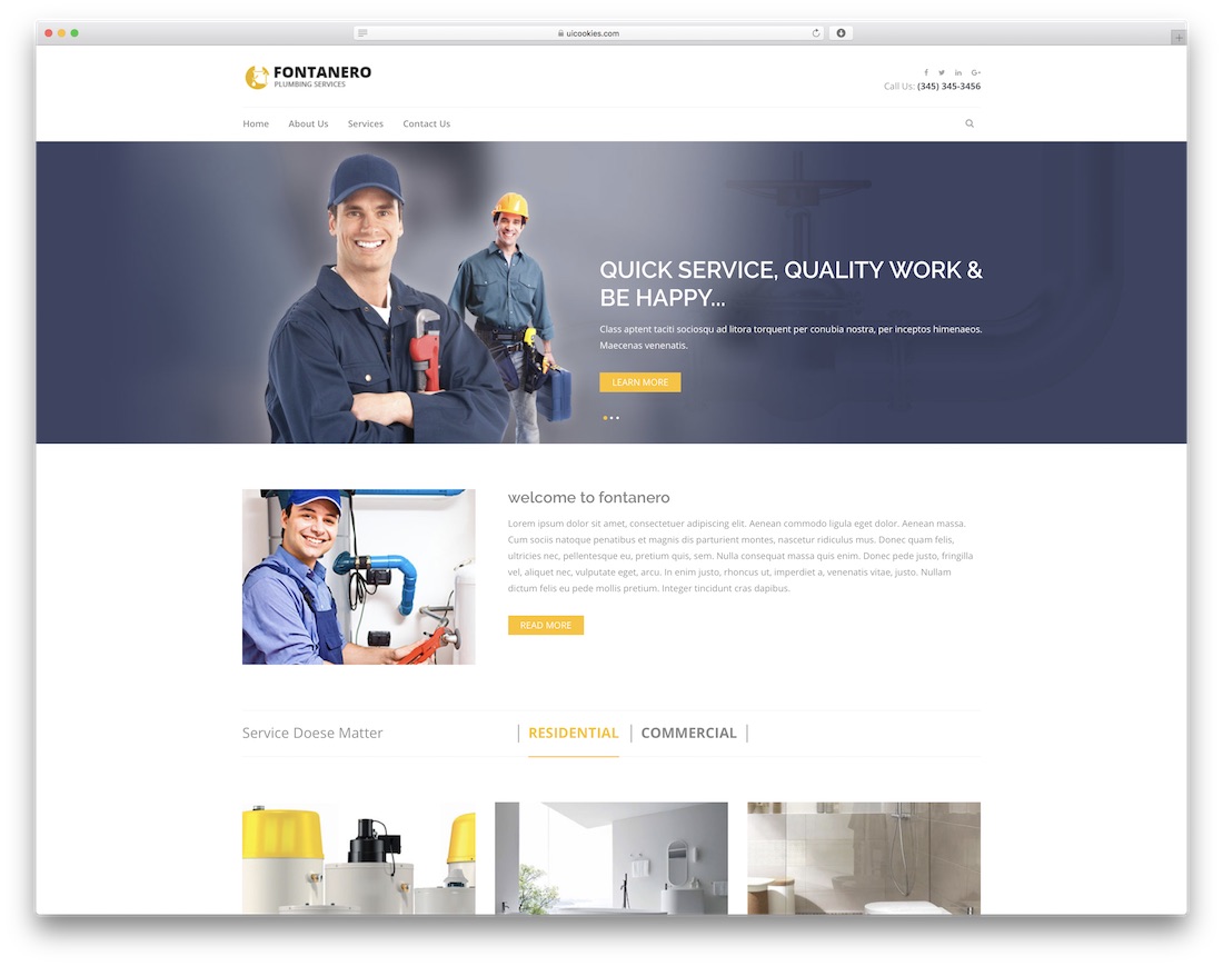 modèle de site Web de construction gratuit fontanero