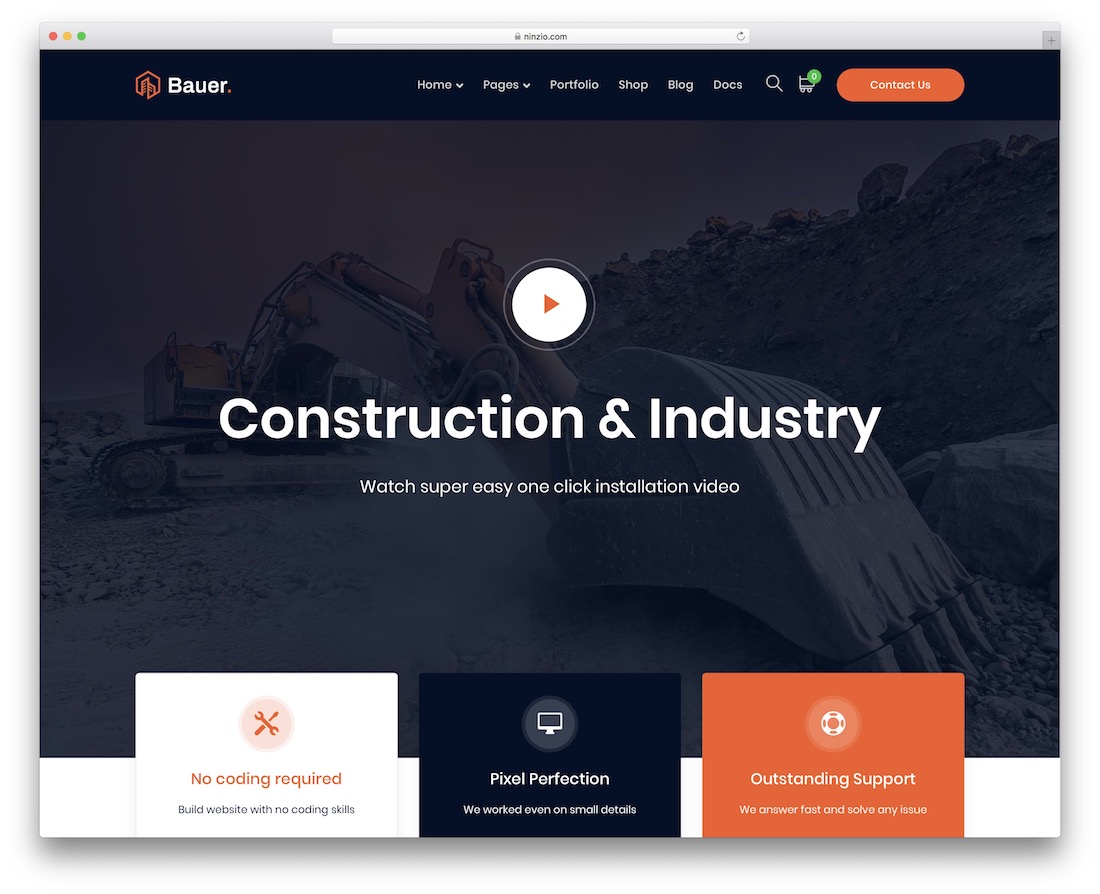 modèle de site Web de construction bauer