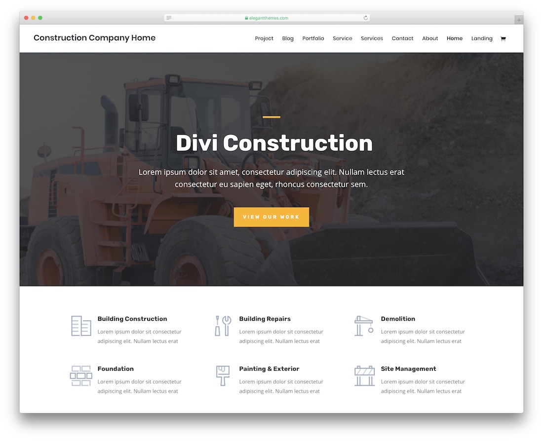 modèle d'entreprise de construction divi