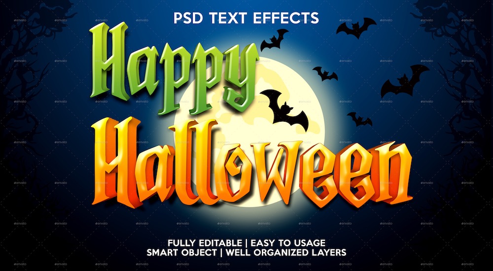 efeitos de texto de halloween