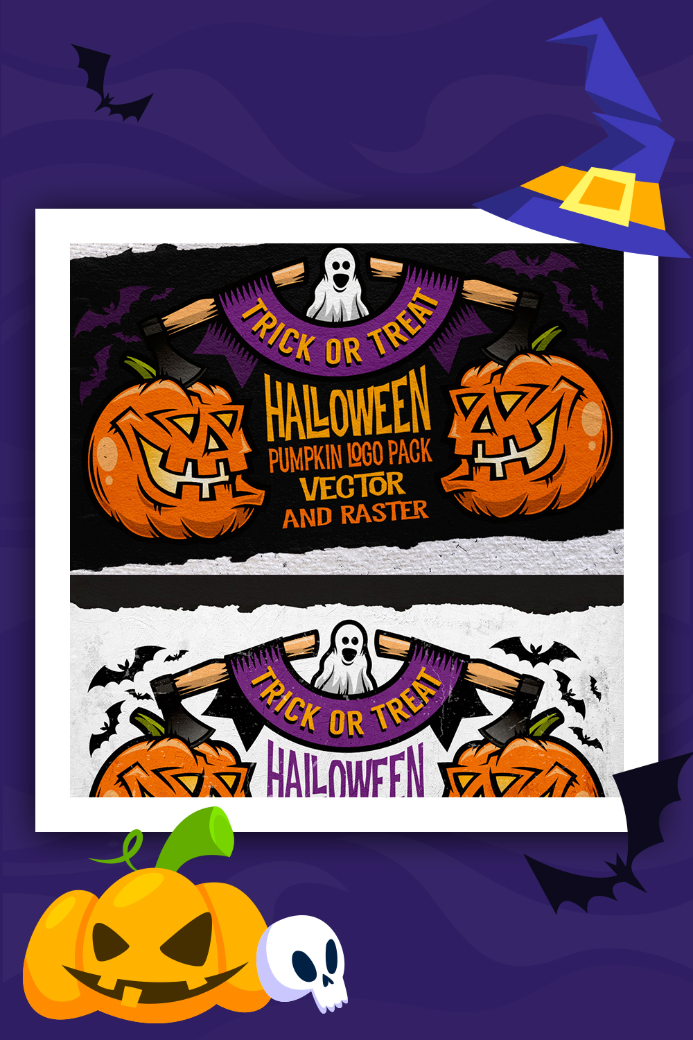 Ilustração do conjunto de logotipo para Halloween