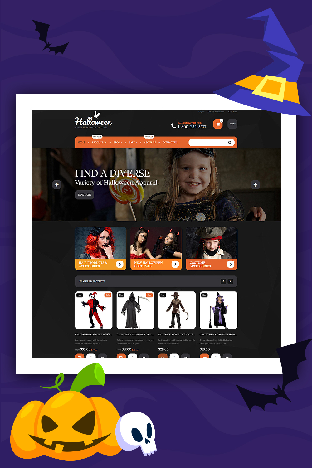 Tema do Shopify para fantasias de Halloween