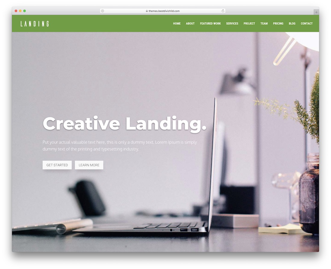 landing divi child theme