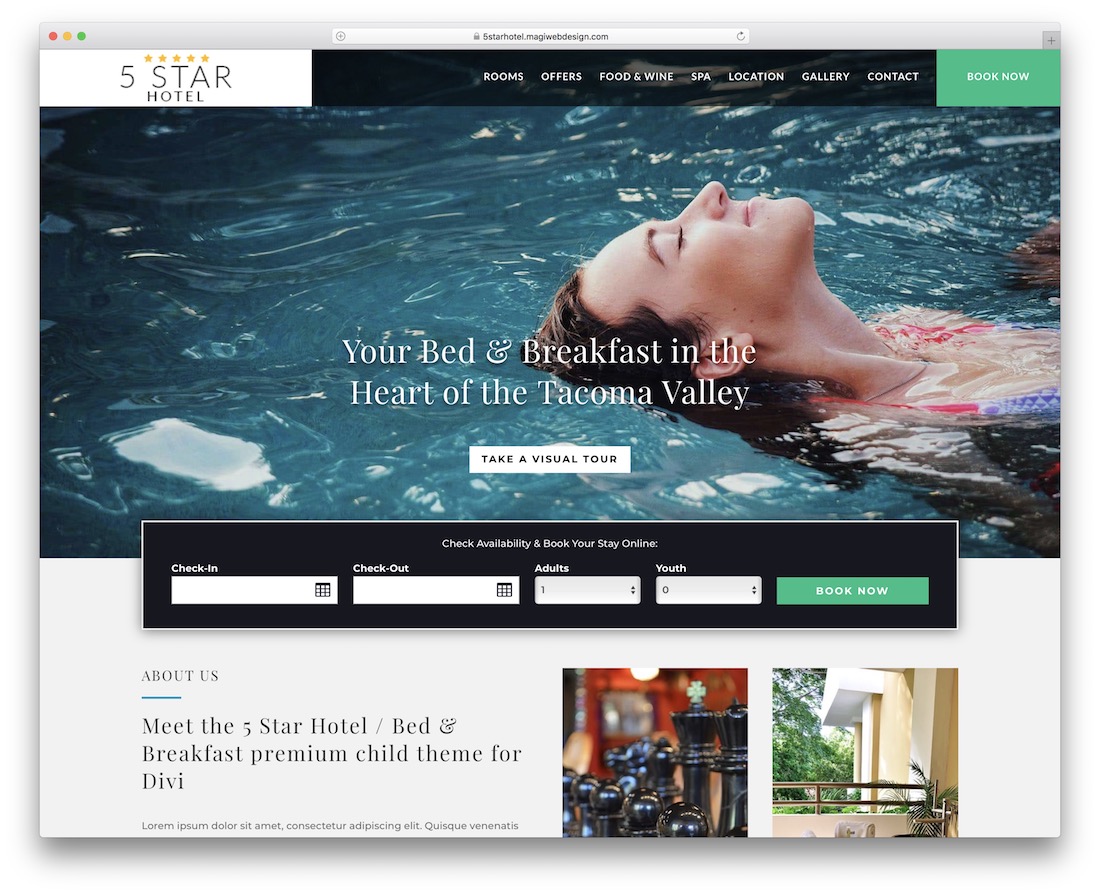 Tema criança divi hotel 5 estrelas