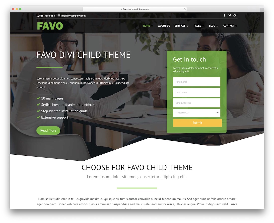 tema infantil favo divi