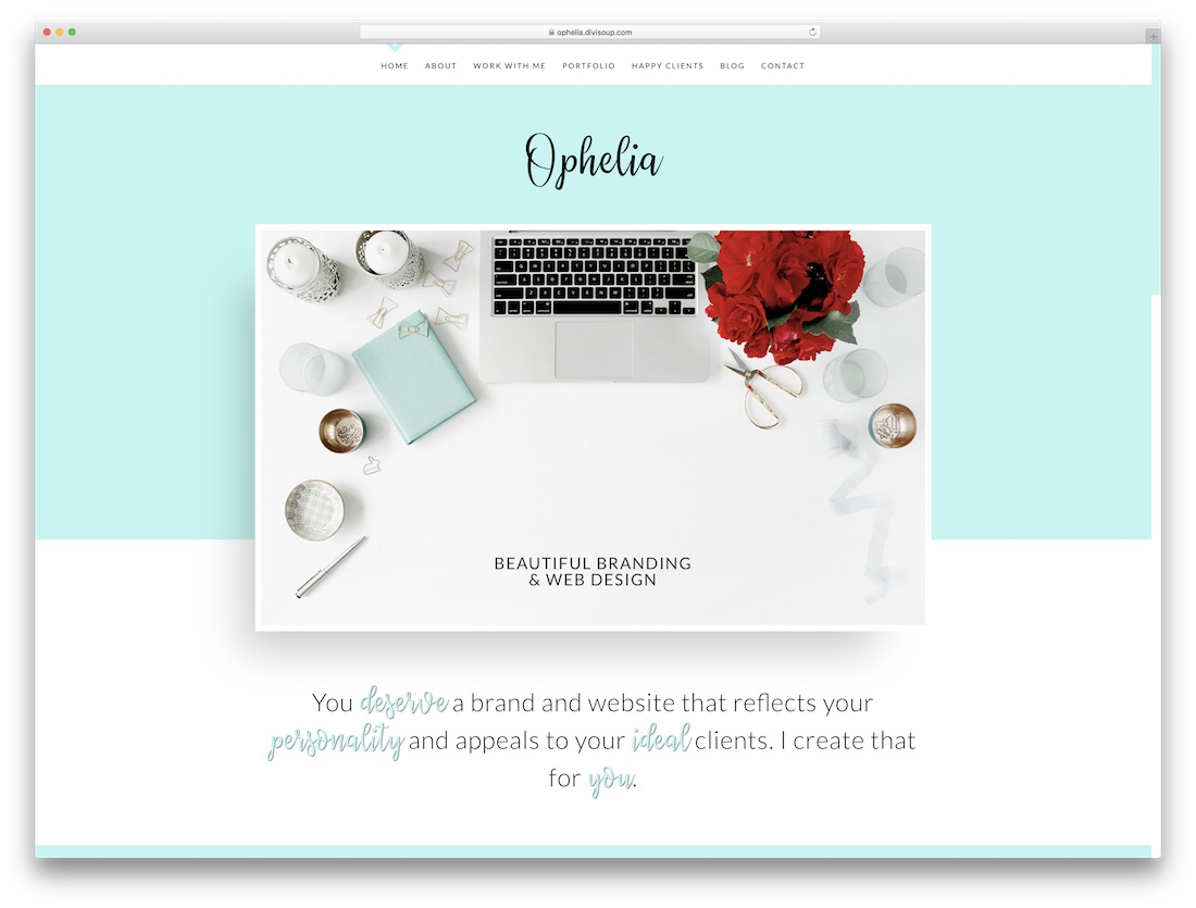 tema infantil ophelia responsive divi