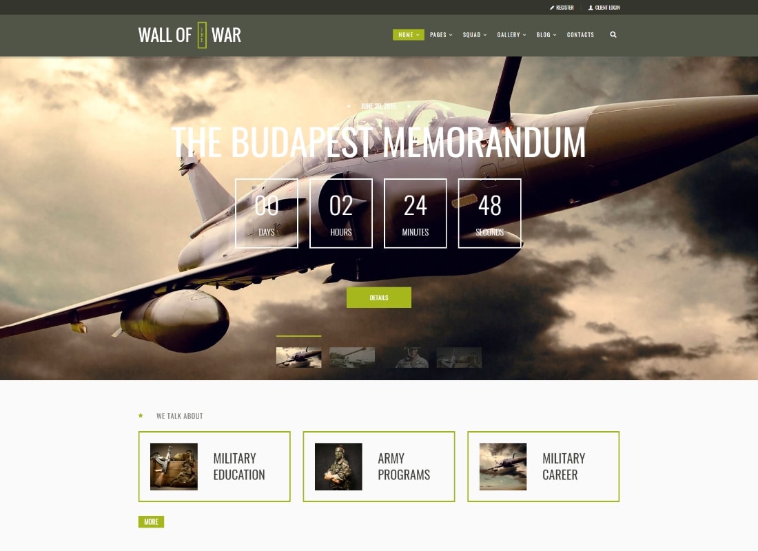 Militarologie | Thème WordPress de l'armée des vétérans du service militaire et de l'armée