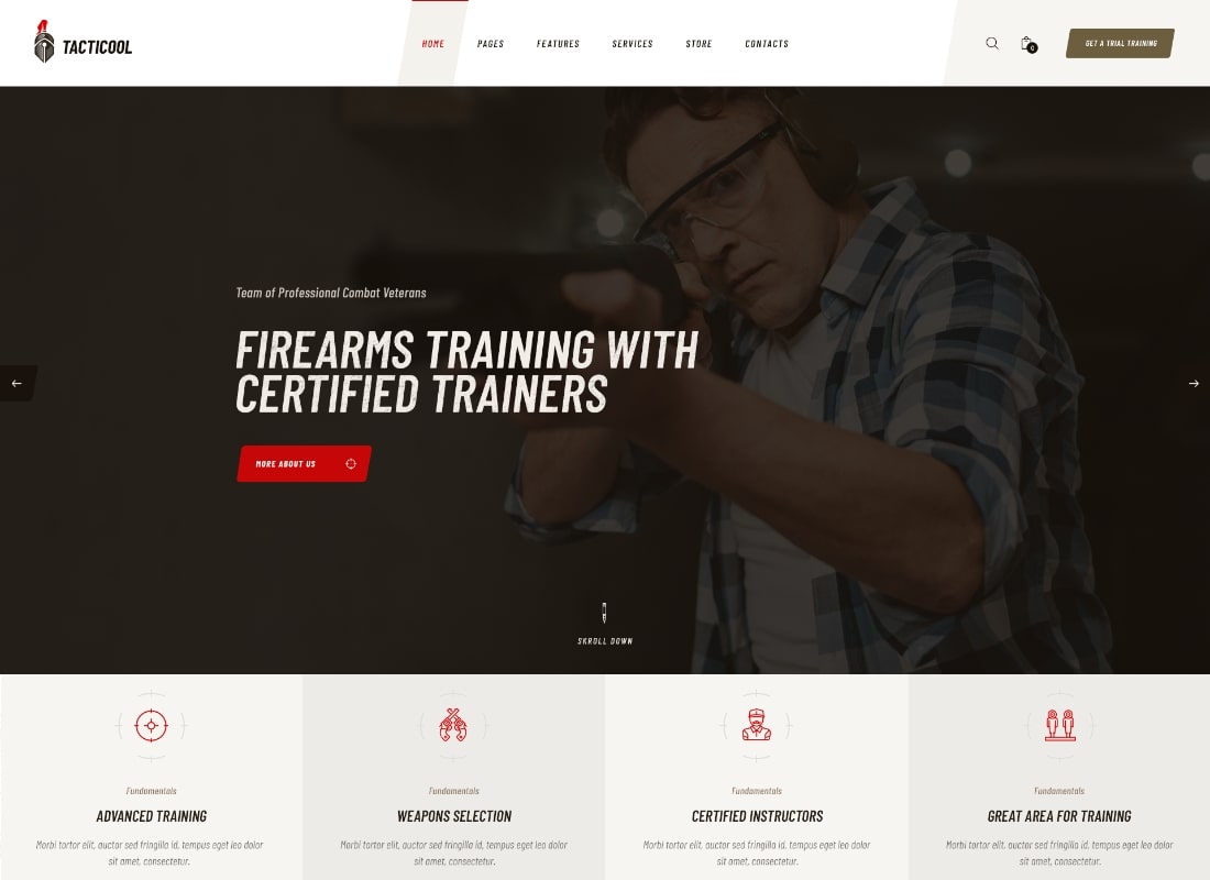 Tacticool | Thème WordPress pour stand de tir et magasin d'armes à feu