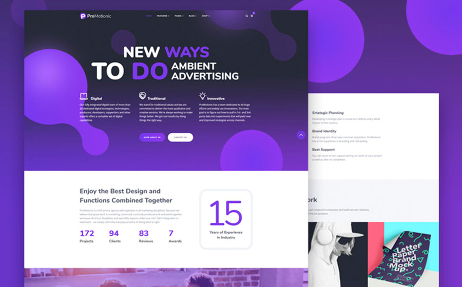 ProMotionic - Thème WordPress pour agence de promotion