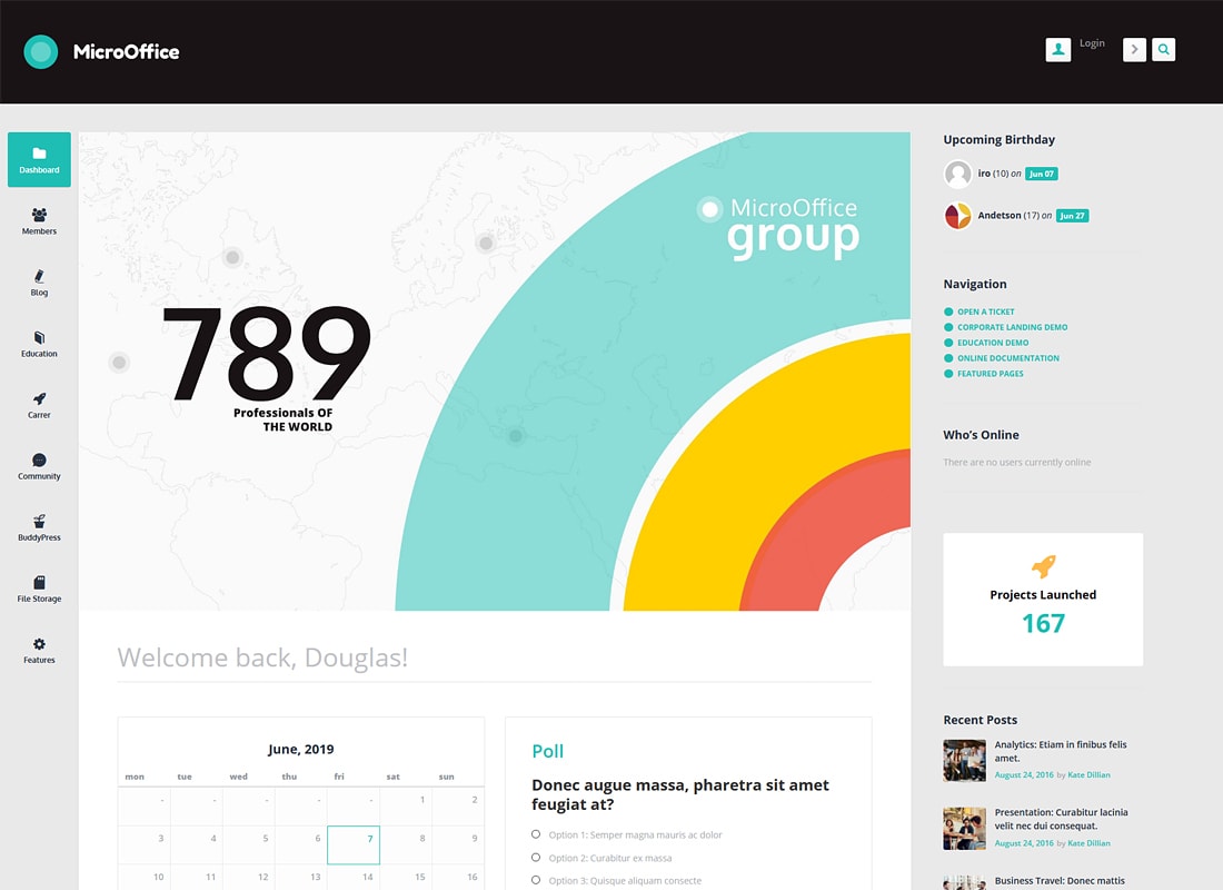 Micro Office | Tema WordPress para extranet e intranet