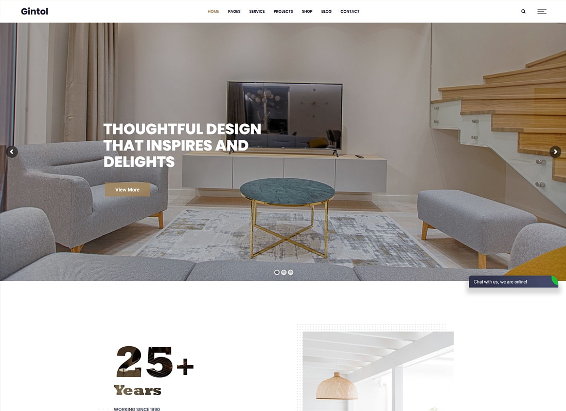 Gintol | Tema WordPress de interiores e arquitetura