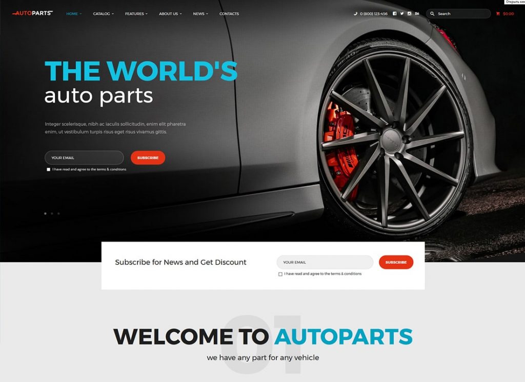 Pièces automobiles | Thème WordPress pour magasin de pièces automobiles et services automobiles