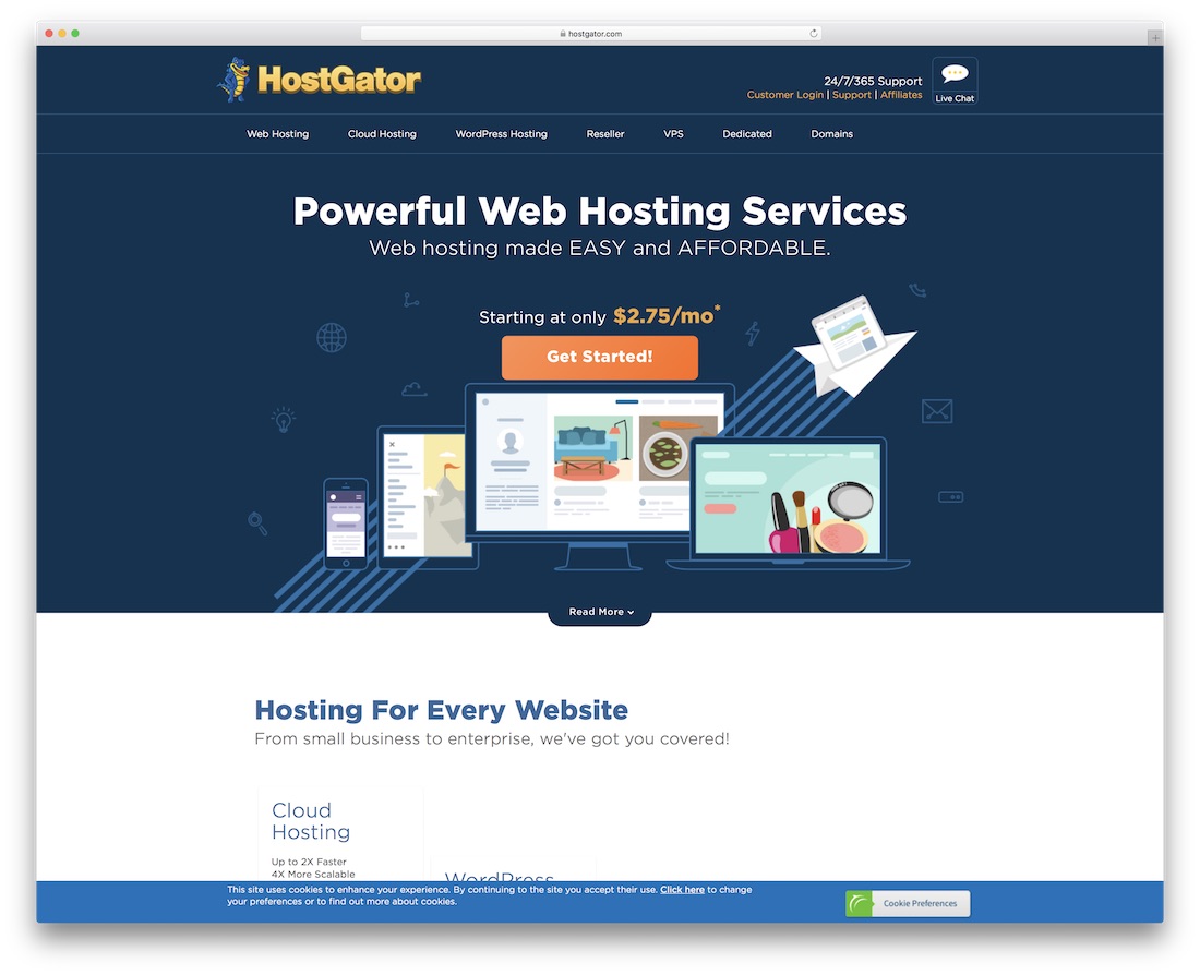 hébergement web hostgator pour site web personnel