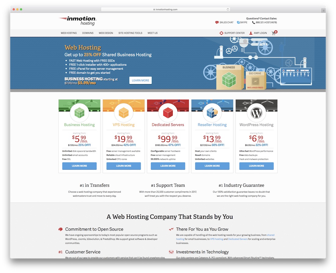 hébergement web inmotion pour site web personnel