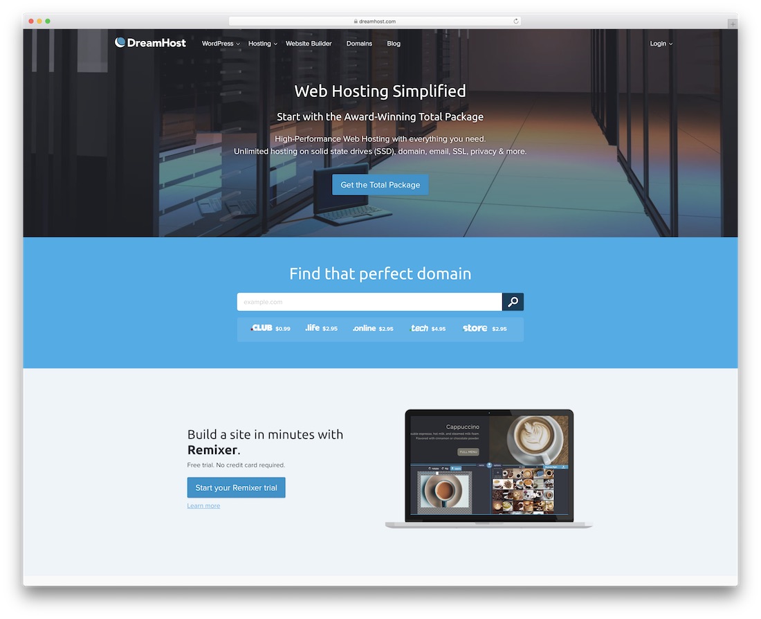 hébergement web dreamhost pour site web personnel