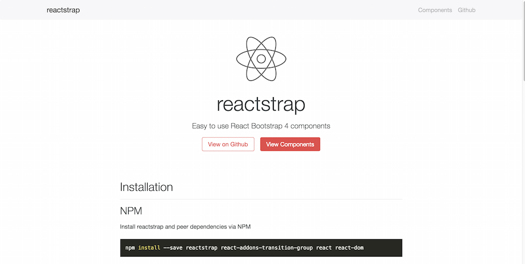Reactstrap React Bootstrap 4 Komponenten