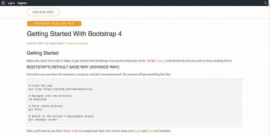 Erste Schritte mit Bootstrap 4